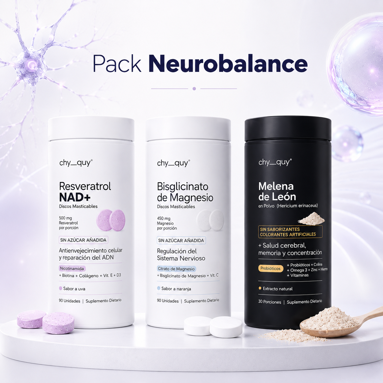 Pack Neurobalance Melena de León + Resveratrol NAD + Magnesio