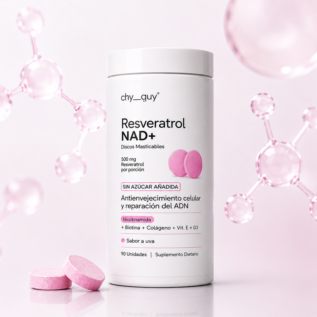 Resveratrol NAD+ Discos Masticables 90 Unidades Sin Azúcar ★ 4.7 (362)